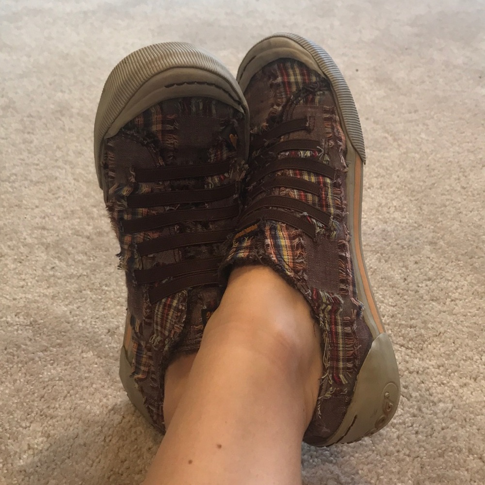 Rocket dog purple, brown, orange, plaid sneakers